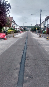 A road being re-surfaced today